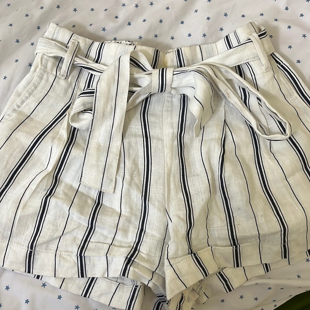 black and white striped shorts, hardly worn, size S